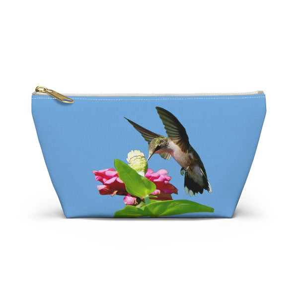 Hummingbird Wings Up Light Blue Accessory Pouch w T-bottom