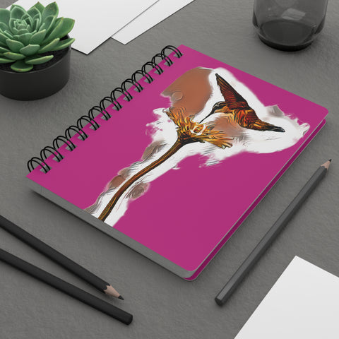 Hummingbird Flame Neat Pink Spiral Bound Journal