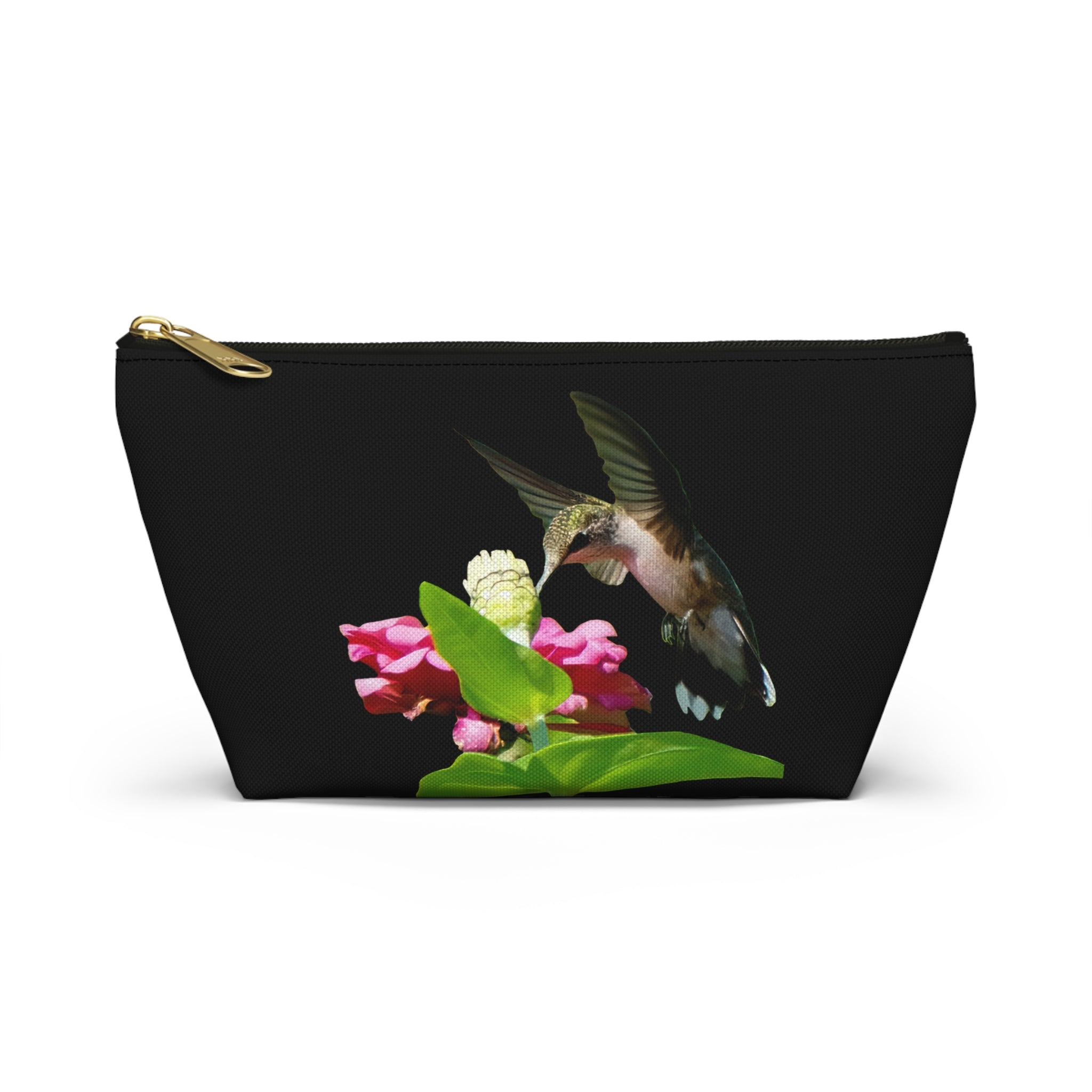 Hummingbird Wings Up Black Accessory Pouch w T-bottom