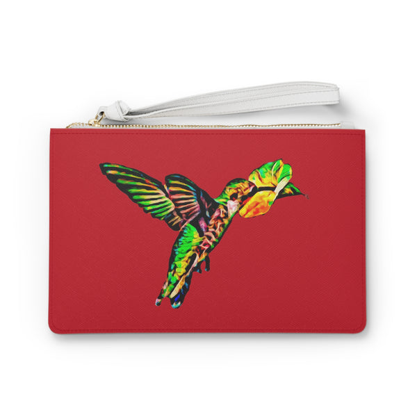 Hummingbird Emerald Sip Red Clutch Bag (2)