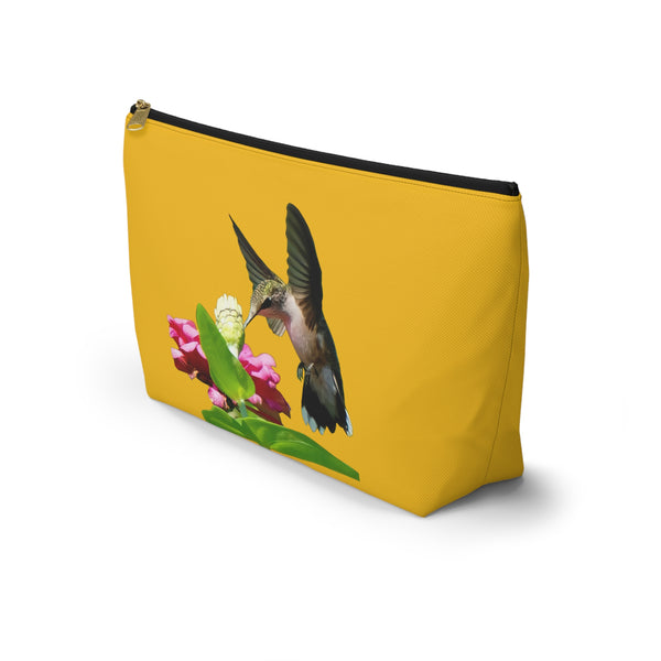 Hummingbird Wings Up Yellow Accessory Pouch w T-bottom