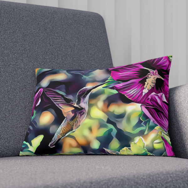 Hummingbird Purple Flyer Cushion