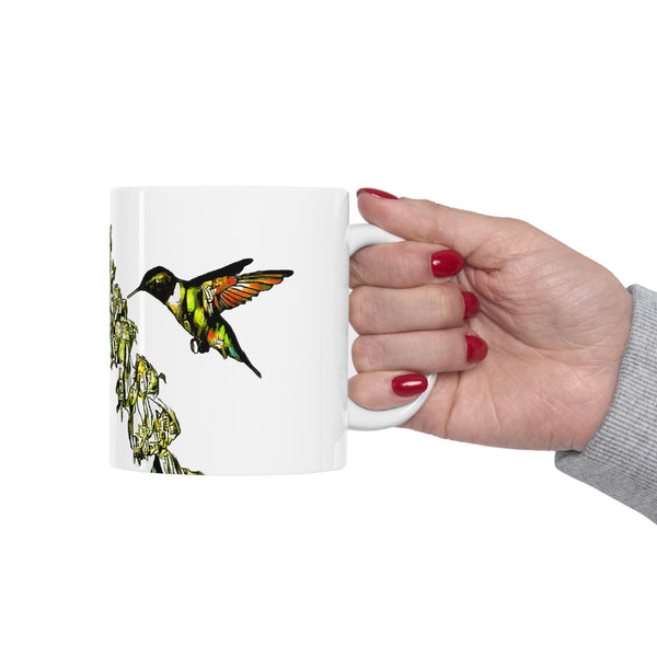 Hummingbird Stick Ceramic Mug 11oz