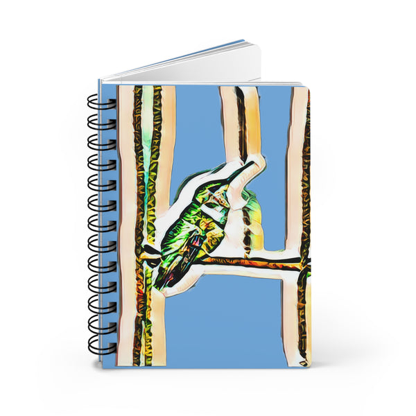 Hummingbird Gaze Light Blue Spiral Bound Journal