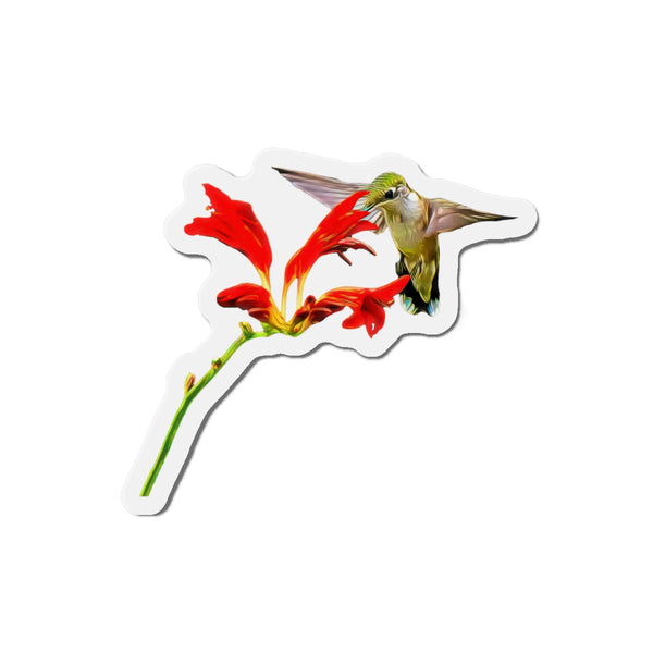 Hummingbird Red Vine Die-Cut Magnets