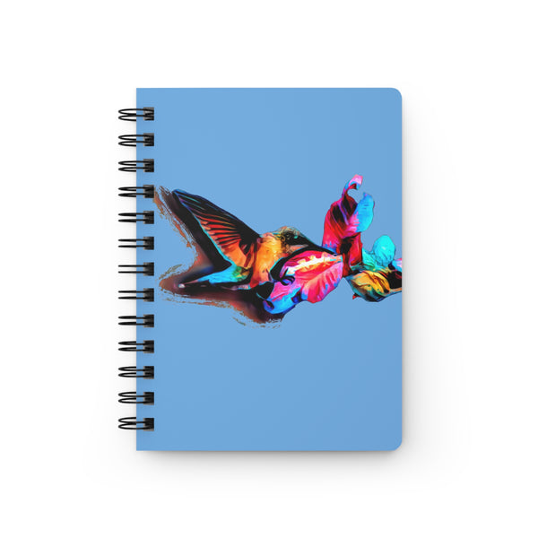 Hummingbird Landing Light Blue Spiral Bound Journal