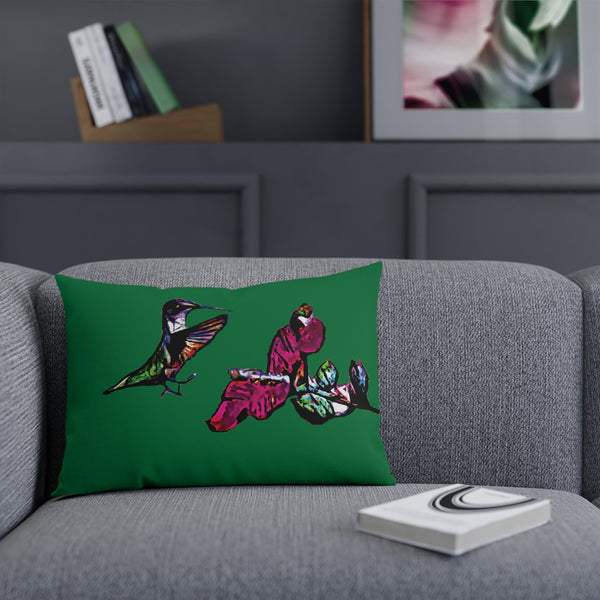 Hummingbird Bounce Green Cushion