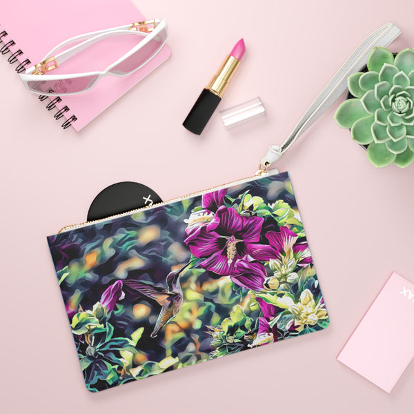 Hummingbird Purple Flyer Clutch Bag