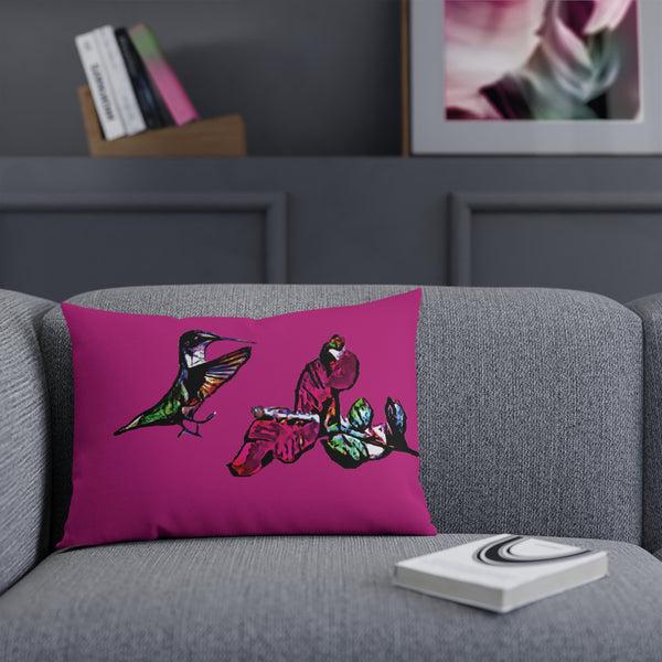 Hummingbird Bounce Neat Pink Cushion