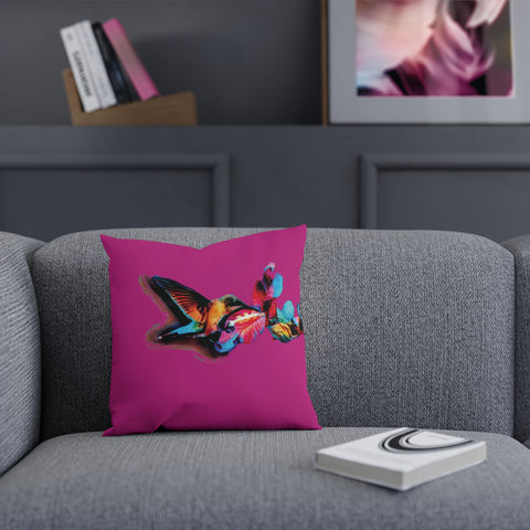 Hummingbird Landing Neat Pink Cushion