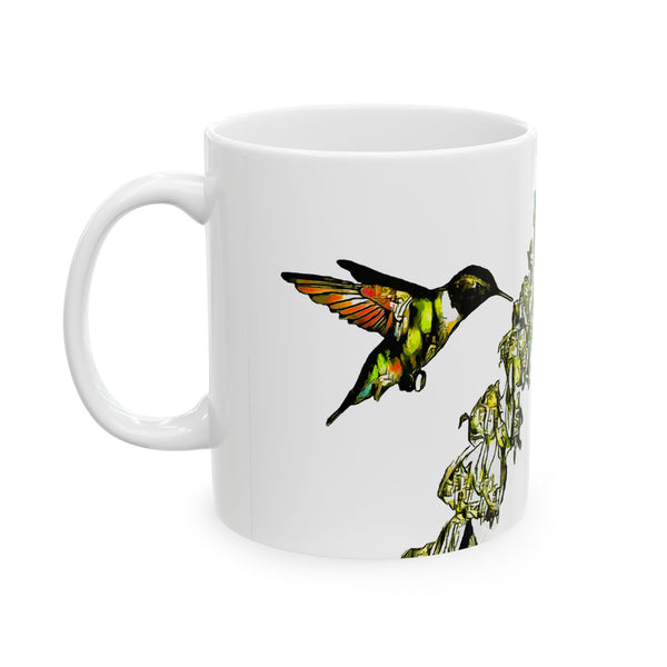 Hummingbird Stick Ceramic Mug 11oz