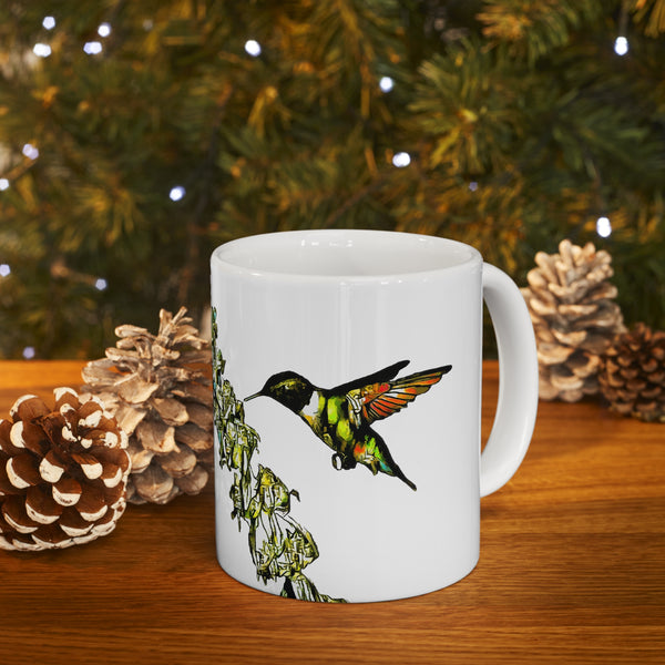 Hummingbird Stick Ceramic Mug 11oz