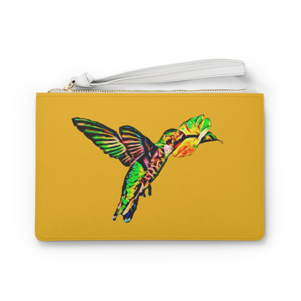 Hummingbird Emerald Sip Yellow Clutch Bag (2)