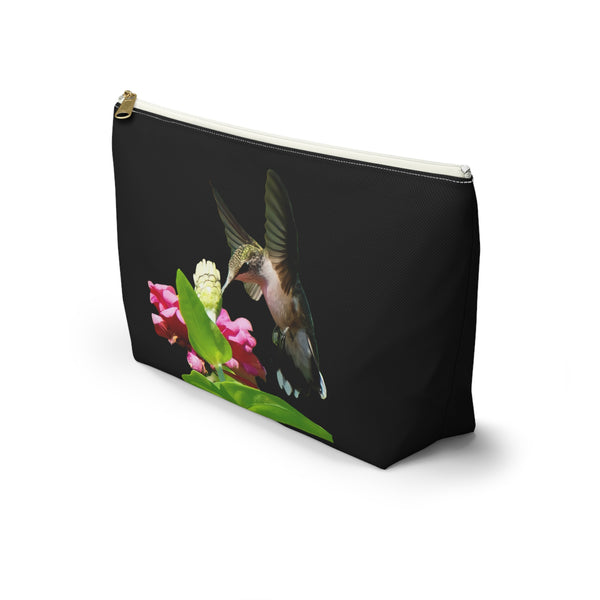 Hummingbird Wings Up Black Accessory Pouch w T-bottom