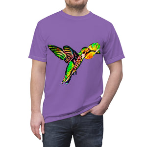 Unisex Cut & Sew Hummingbird Emerald Purple Tee (AOP 1)