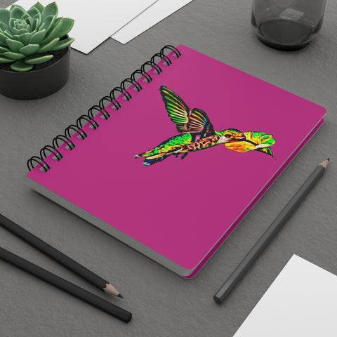 Hummingbird Emerald Sip Neat Pink Spiral Bound Journal