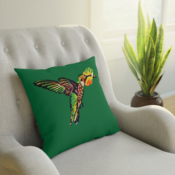 Hummingbird Emerald Sip Green Cushion