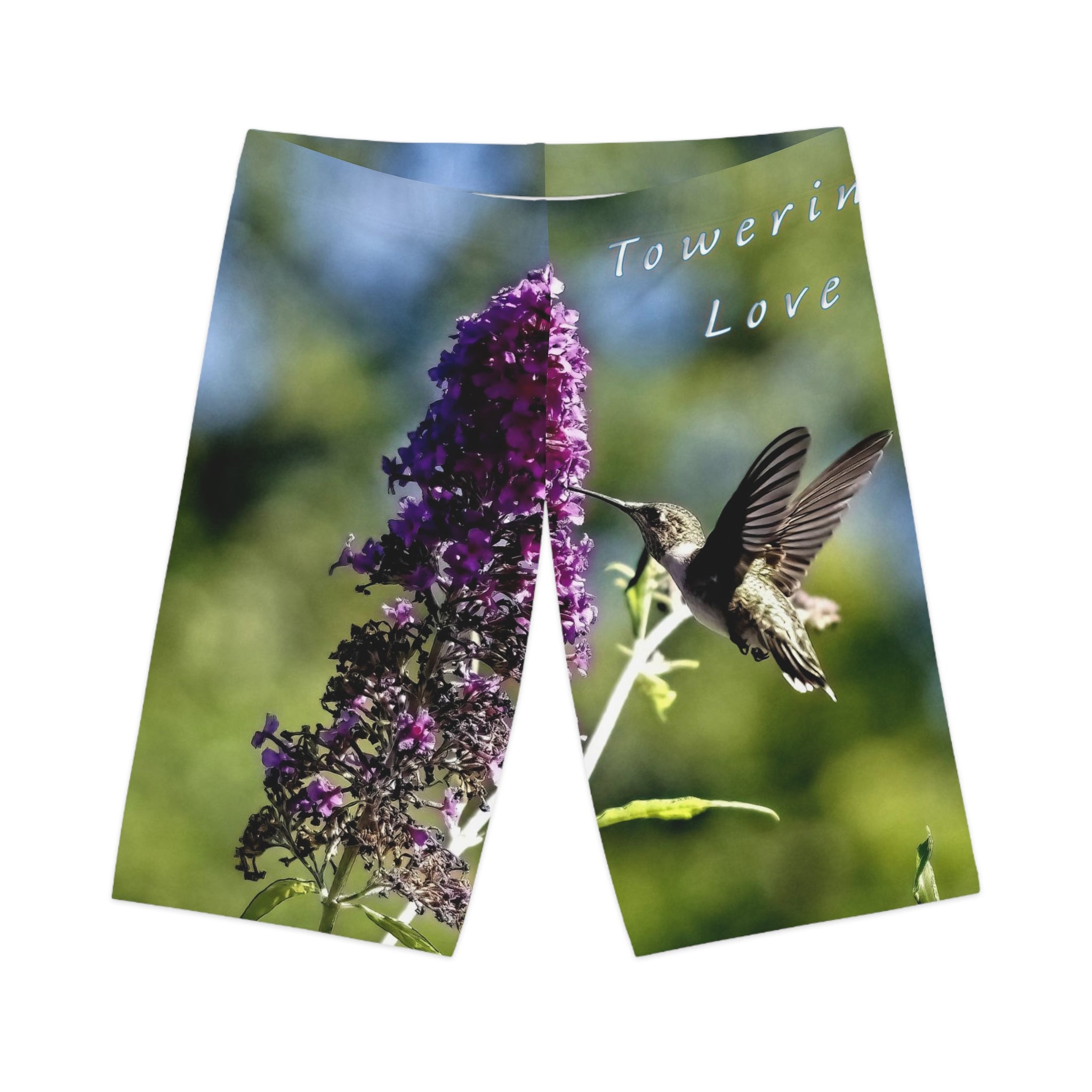 Purple Love Hummingbird Women's Bike Shorts