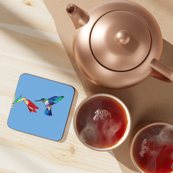 Hummingbird Sweet Light Blue Hardboard Back Coaster
