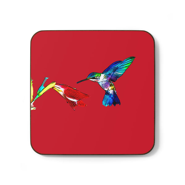 Hummingbird Sweet Red Hardboard Back Coaster