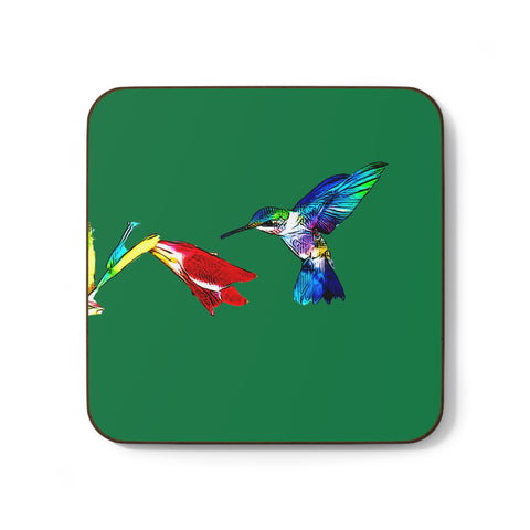 Hummingbird Sweet Green Hardboard Back Coaster