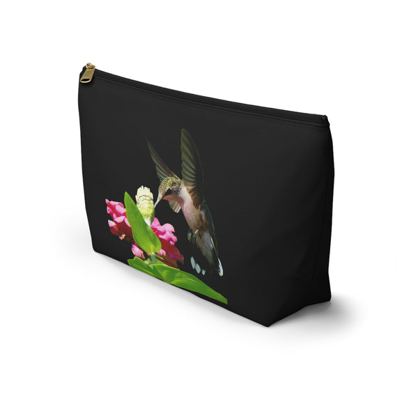 Hummingbird Wings Up Black Accessory Pouch w T-bottom