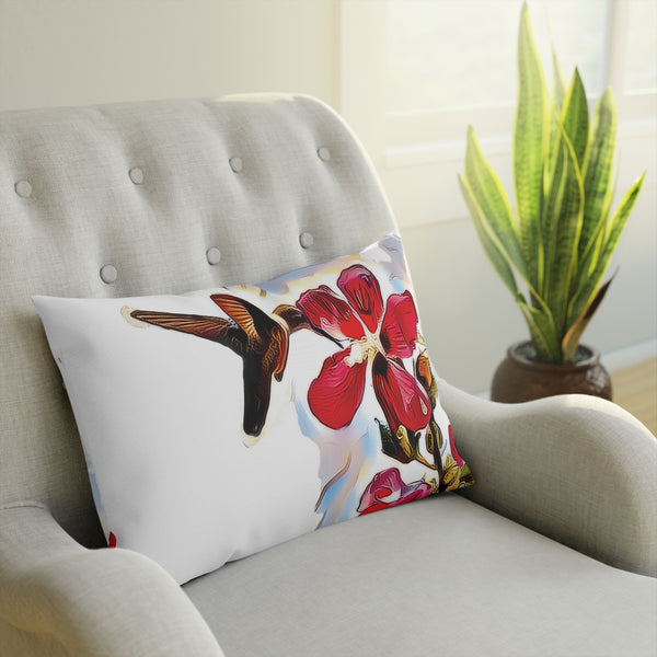 Hummingbird Red Rosa Cushion