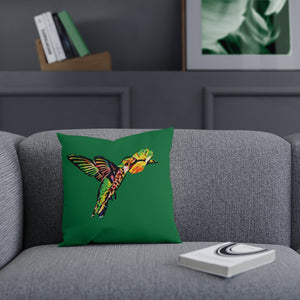 Hummingbird Emerald Sip Green Cushion