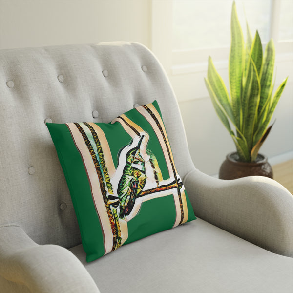 Hummingbird Emerald Green Cushion