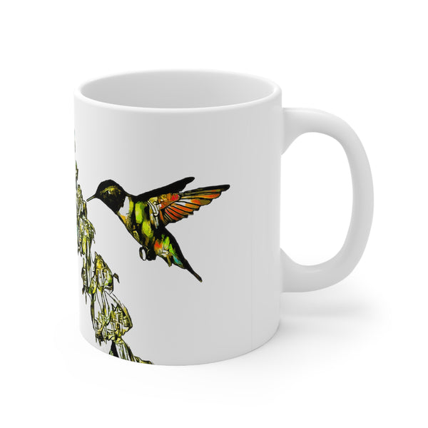 Hummingbird Stick Ceramic Mug 11oz