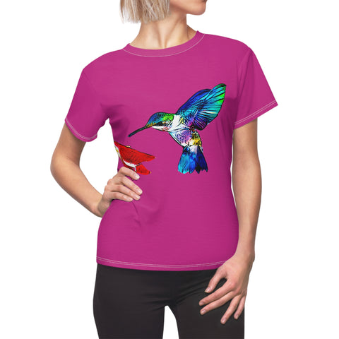 Women's Cut & Sew Hummingbird Sweet Neat Pink Tee (AOP 1)