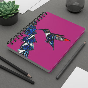 Hummingbird Blue Stick Neat Pink Spiral Bound Journal