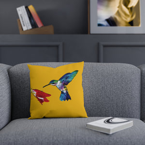 Hummingbird Sweet Yellow Cushion