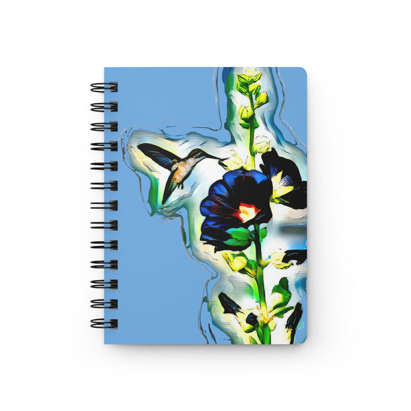 Hummingbird Standing Light Blue Spiral Bound Journal