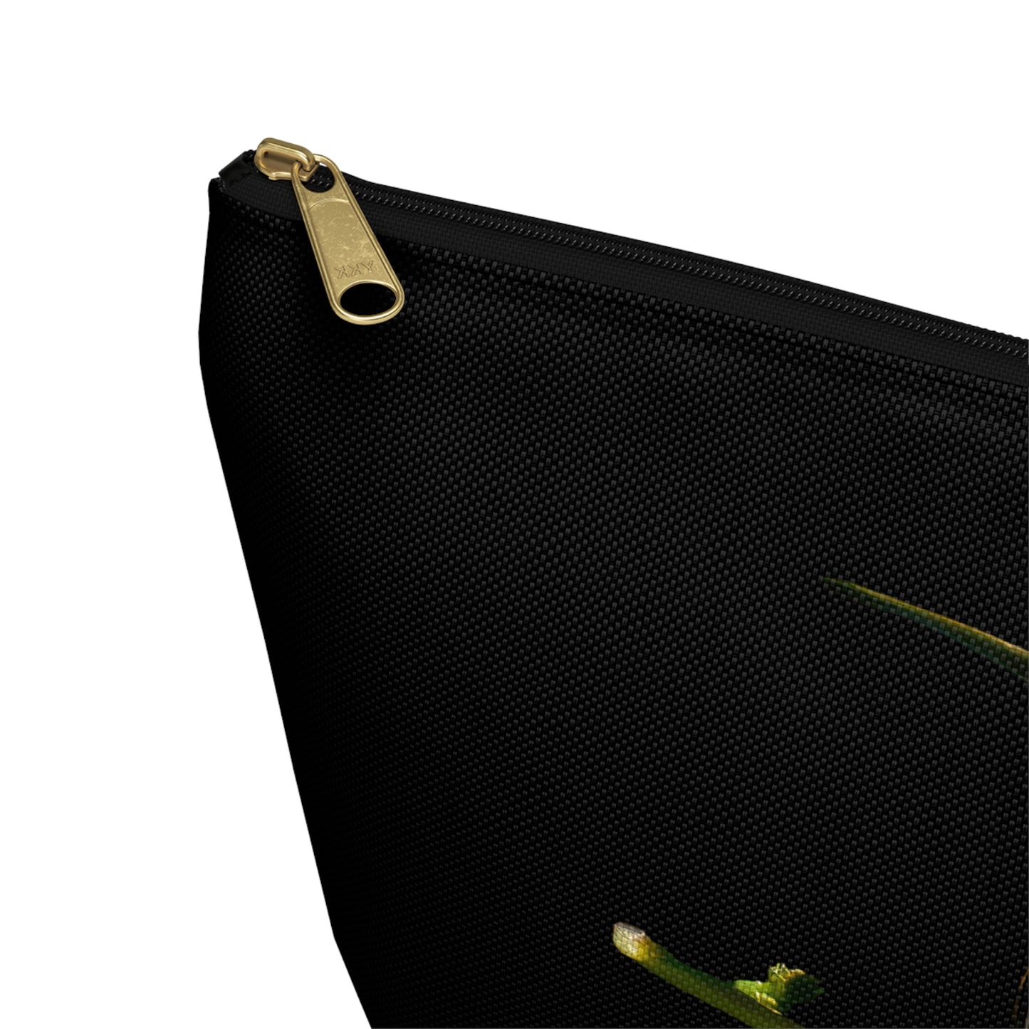 Hummingbird Red Bloom Black Accessory Pouch w T-bottom