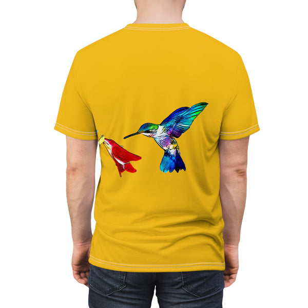 Unisex Cut & Sew Hummingbird Sweet Yellow Tee (AOP 1)