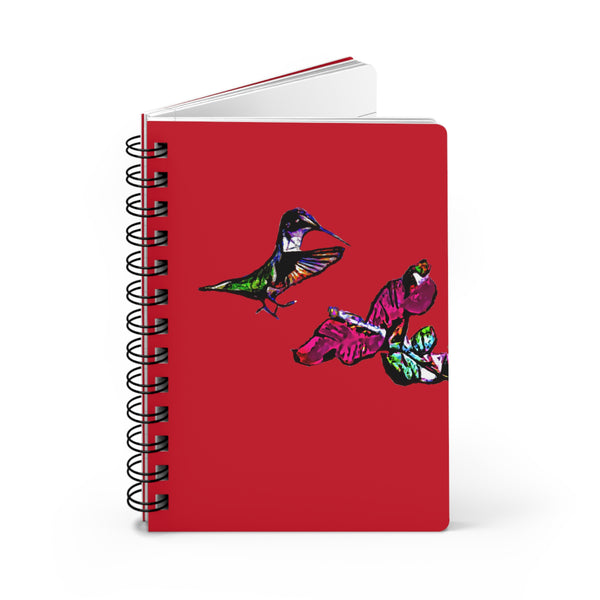 Hummingbird Bounce Red Spiral Bound Journal