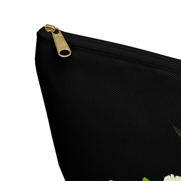 Hummingbird Wings Up Black Accessory Pouch w T-bottom