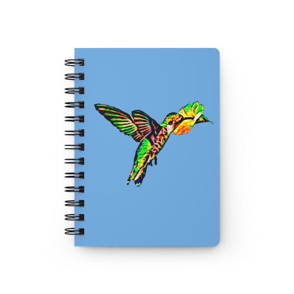 Hummingbird Emerald Sip Light Blue Spiral Bound Journal