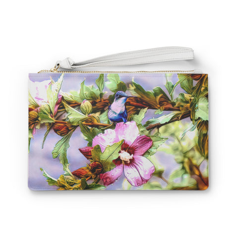 Hummingbird Heaven Clutch Bag — Floral Bird Evening Clutch