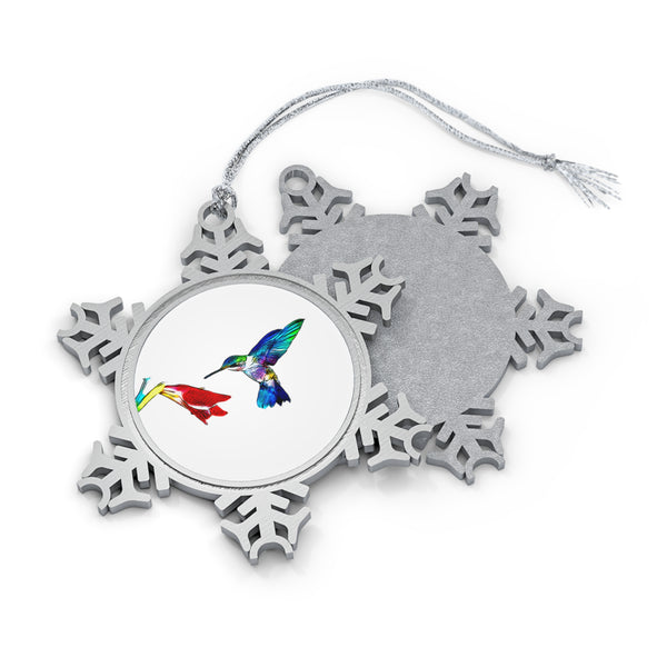 Hummingbird Sweet Pewter Snowflake Ornament