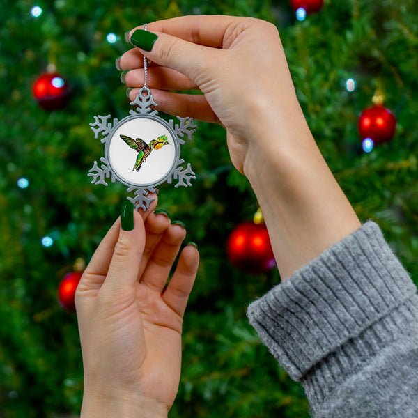 Emerald Sip Pewter Snowflake Ornament