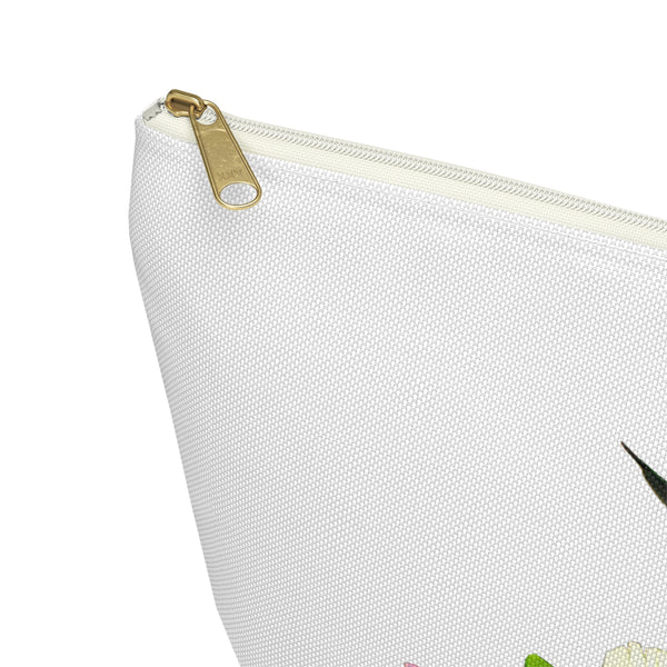 Hummingbird Wings Up White Accessory Pouch w T-bottom