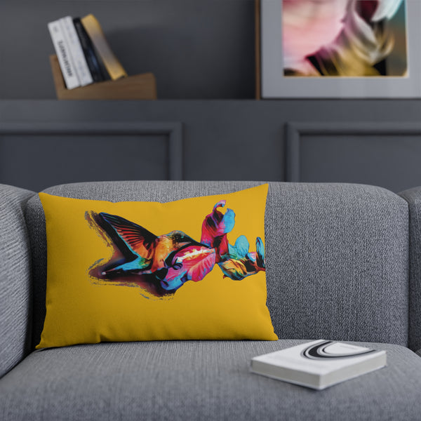 Hummingbird Landing Yellow Cushion