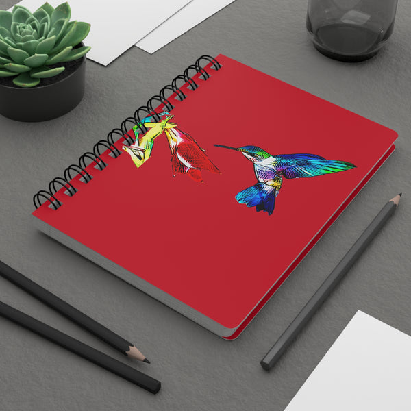 Hummingbird Sweet Red Spiral Bound Journal