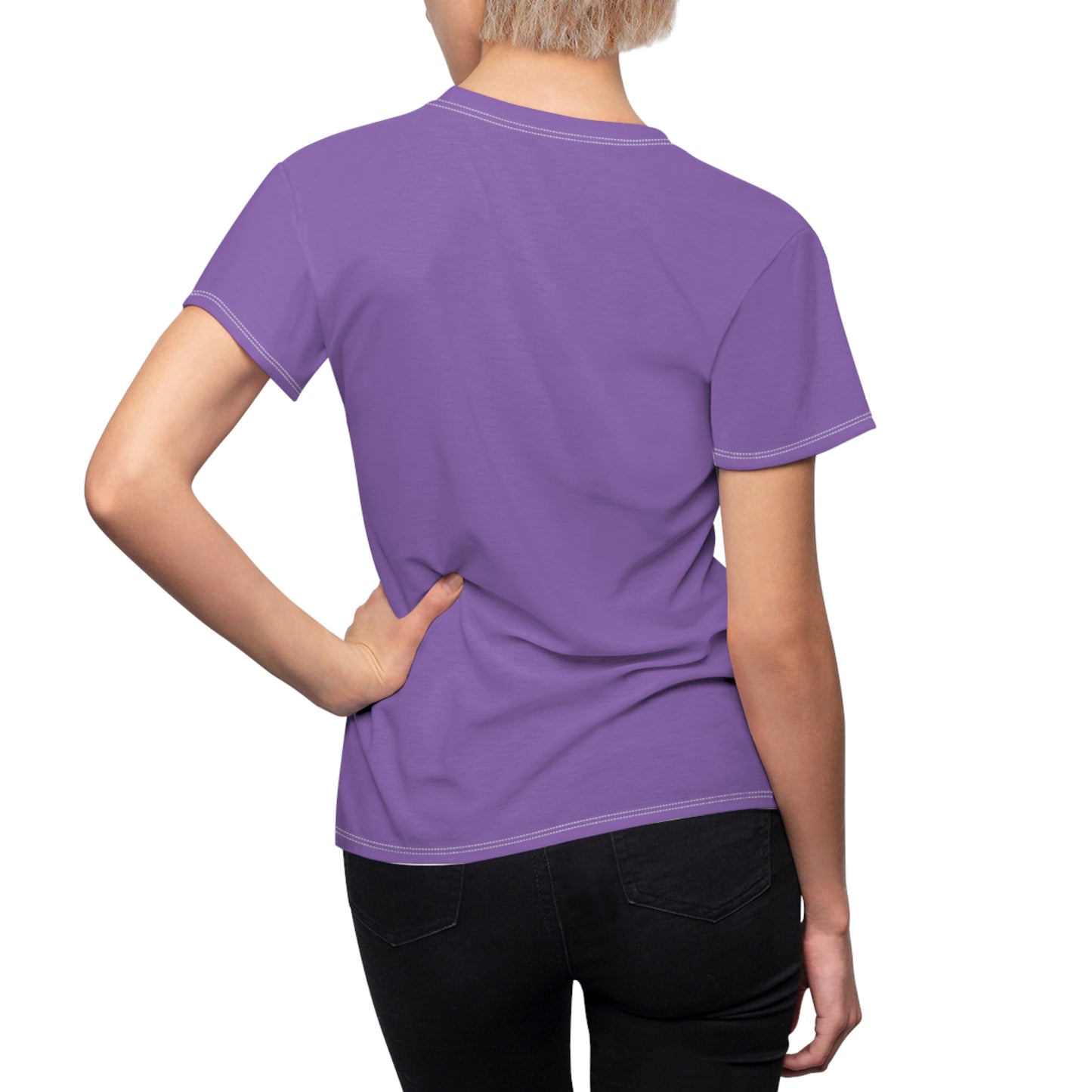 Women's Cut & Sew Hummingbird Stick Purple Tee (AOP 1)