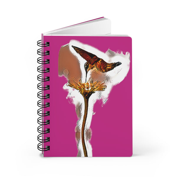 Hummingbird Flame Neat Pink Spiral Bound Journal