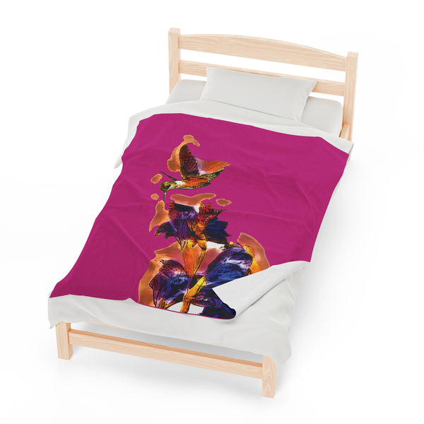 Hummingbird Violet Neat Pink Plush Blanket