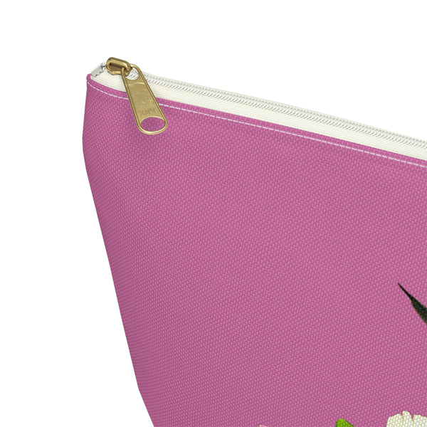 Hummingbird Wings Up Neat Pink Accessory Pouch w T-bottom