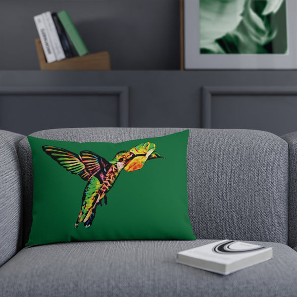 Hummingbird Emerald Sip Green Cushion